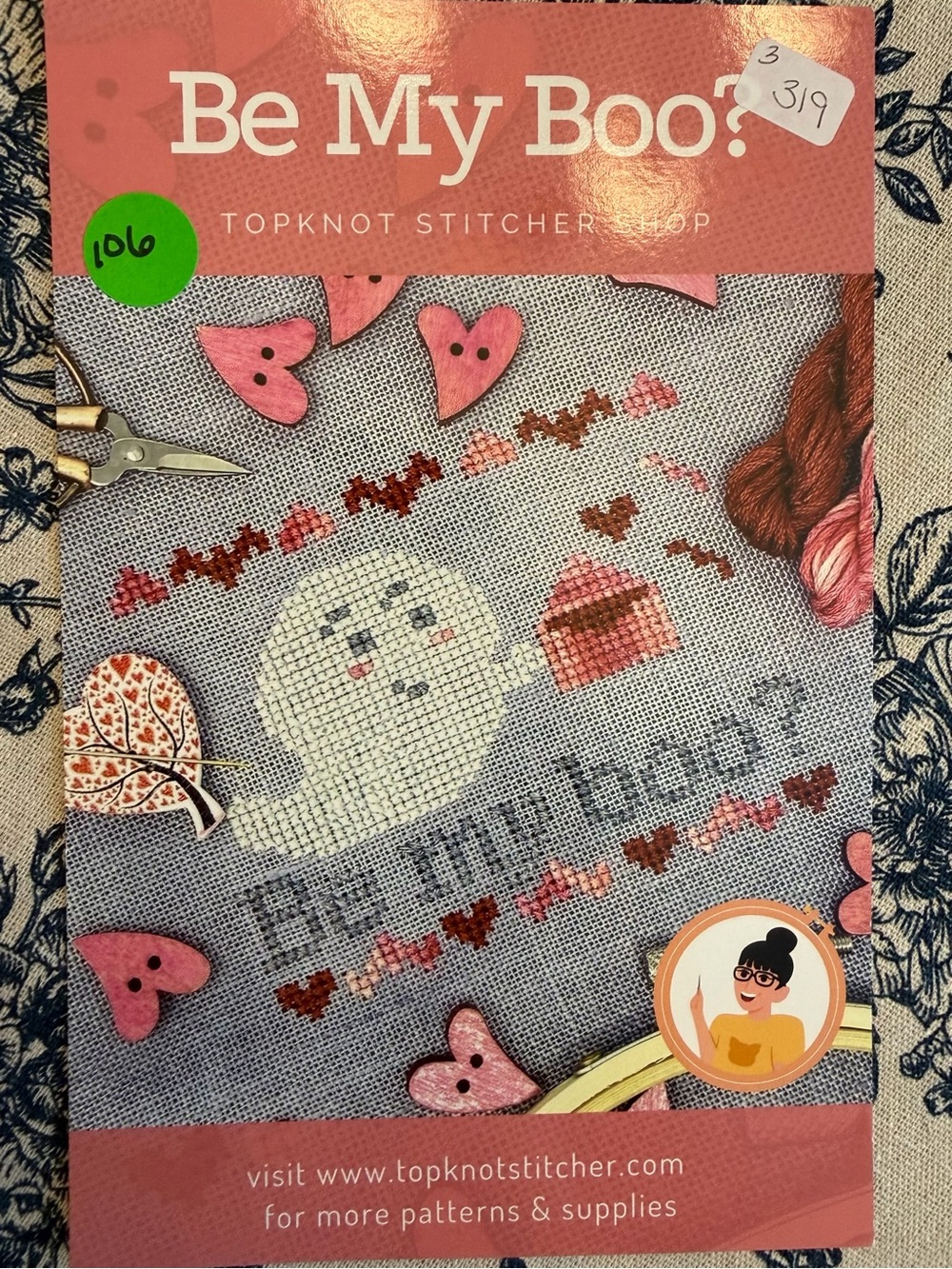 Be My Boo? By Topknot Stitcher Friendly Halloween Ghost And Valentine Hearts
